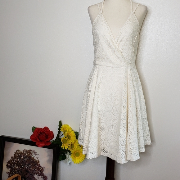 Romeo & Juliet Cream of the Crop Lace Skater Dress Y2K Summer Bohemian - Picture 12 of 15